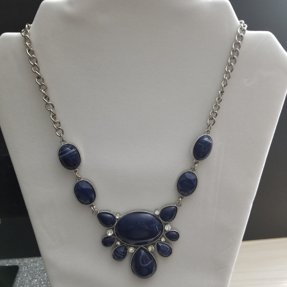 Blue Marbled Necklace